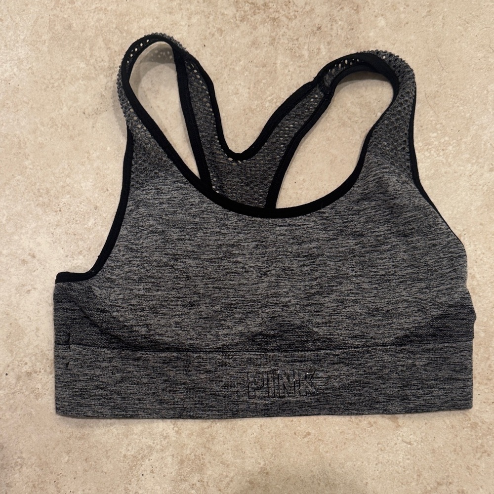 PINK Victoria's Secret Heathered Gray Sports Bra